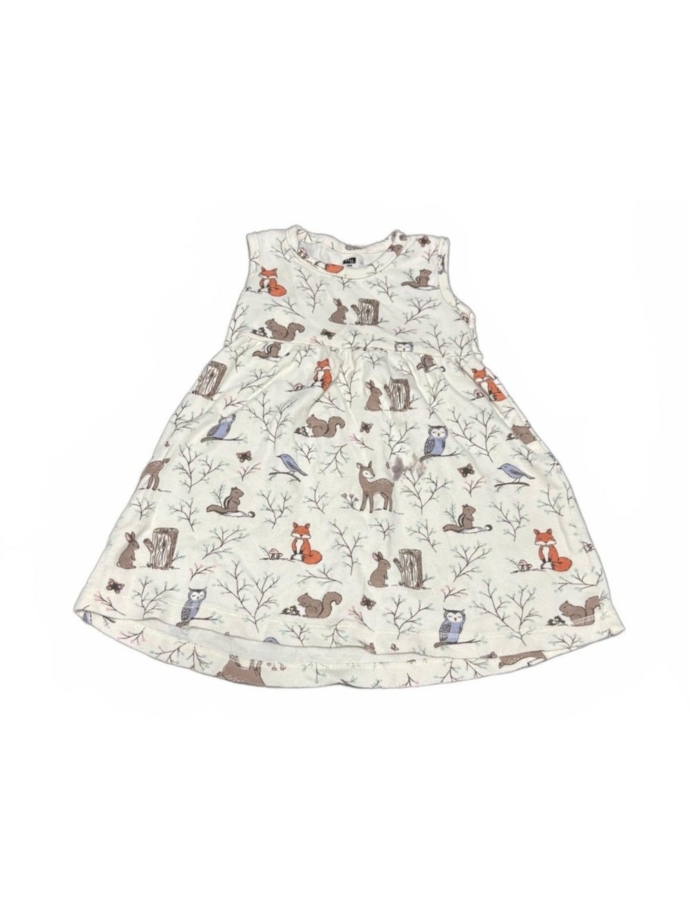 HB Baby Girl Forest Animal Print Dress 18M 100% Cotton